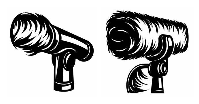 Vintage microphone duo capturing sound audio recording broadcast studio equipment retro style