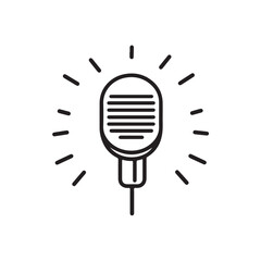 Vector illustration of a microphone icon in a simple and modern style.