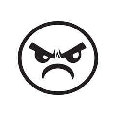 A vector illustration of a scary face icon in a simple yet powerful sketch style, featuring a scary expression and sharp line details.