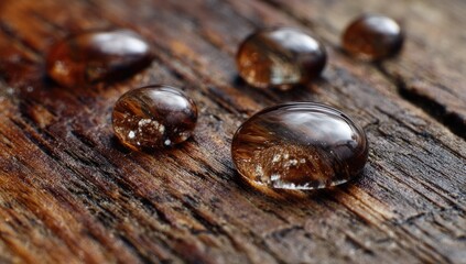 Water droplets on weathered wood (3)