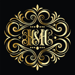 Vector decorative frame. Elegant element for design in Eastern style, place for text. Floral golden border. Lace illustration for invitations and greeting cards.