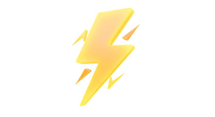 3d icon of 3d rendering of lightning bolt