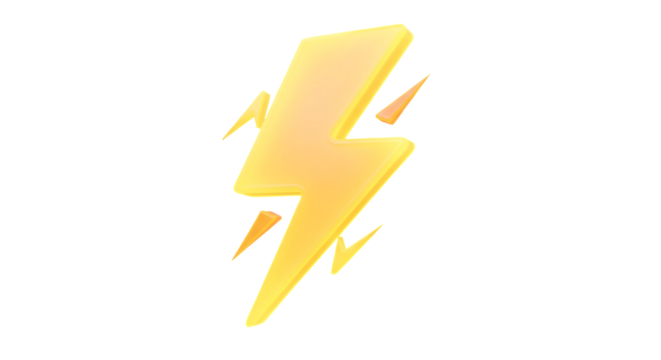 3d icon of 3d rendering of lightning bolt - Powered by Adobe