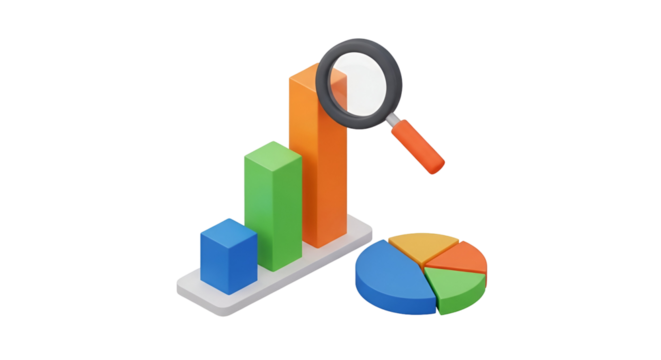 3d icon of isometric data analysis, a symbol of business growth and market research