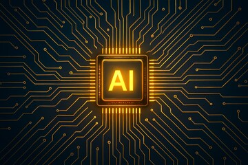 Advanced AI chip powers futuristic digital network, representing innovation and global connectivity
