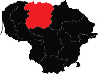 Vector Map of Siauliai Division on the Map of Lithuania