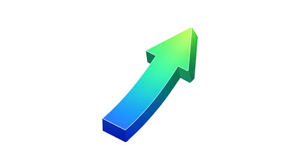 3d icon of isometric arrow pointing up concept of growth, success, and achievement