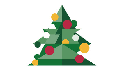 Festive Christmas tree Illustration : A cheerful and minimalist illustration of a decorated Christmas tree, evoking the joy and anticipation of the holiday season. 