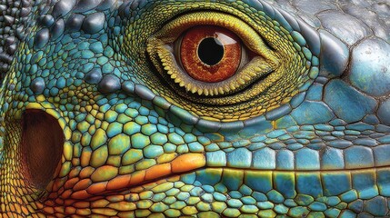 Close-up of Iguana Head and Eye