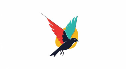 Fototapeta premium Cute tropical toucan bird illustration on a white background