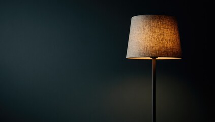 Simple table lamp in dark room