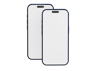 Two blank screen smartphones mockup for showcasing app design or any technology related themes. A minimalist te