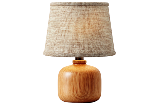 Vintage Wooden Table Lamp: A simple, elegant table lamp crafted from natural wood with a linen shade, casting a warm and inviting glow.