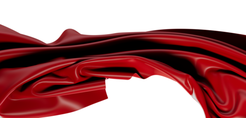 Abstract background of flowing red silk fabric with dynamic waves and luxurious texture. Perfect for elegant designs, fashion, and artistic conc