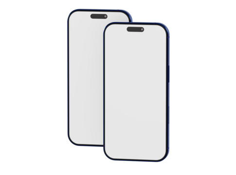 Two blank smartphone mockups, perfect for showcasing app design, website layouts, or any digital content. Ideal