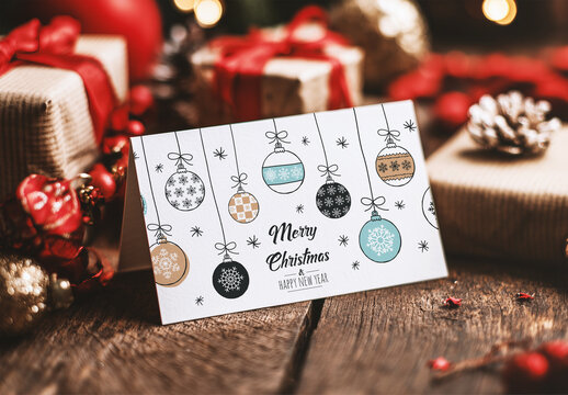 Christmas Greeting Card Mockup