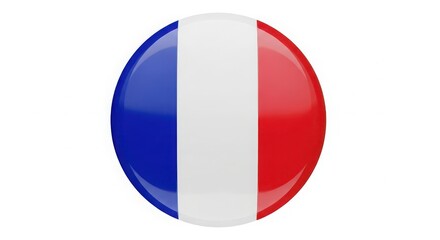 Round badge with the flag of france
