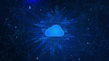 Cybersecurity digital data and data analysis background, Cityscape of cloud computing using artificial intelligence. Futuristic technology internet big data 5g connection. clean presentation broadcast - Powered by Adobe