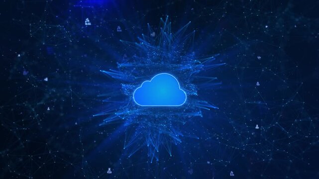 Cybersecurity digital data and data analysis background, Cityscape of cloud computing using artificial intelligence. Futuristic technology internet big data 5g connection. clean presentation broadcast - Powered by Adobe