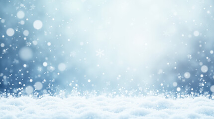 Fototapeta premium Cold Weather Watercolor Snow Scene.