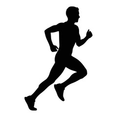 Black Silhouette of Male Marathon Runner