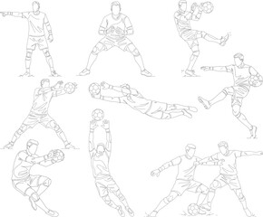 Goalkeeper on the field. Continuous line goalkeeper design concept. Goalkeeper design in soccer(Football) match, Vector illustration 