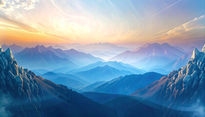 sunrise over the mountains