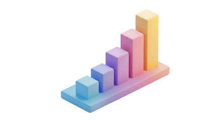Fototapeta premium 3d icon of isometric bar graph showing business growth and success