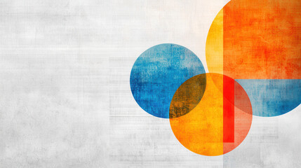 Colorful abstract circles on textured background create vibrant and modern design. composition features blue, orange, and red hues