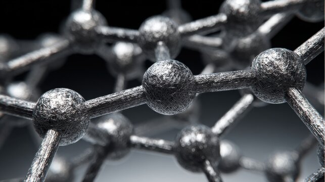 Abstract scientific molecular structure on dark background