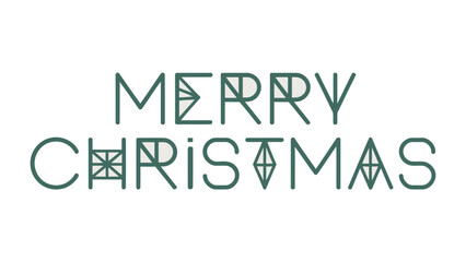 Geometric Christmas Greeting: A stylish geometric design spelling out Merry Christmas in a modern and festive aesthetic, conveying seasonal greetings with a touch of elegance.