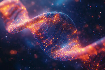 Generative AI Visualization of DNA Helix with Genetic Mutations and Molecular Structures