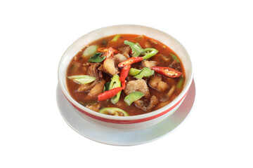 Sour and Spicy Mixed Vegetable Soup with Fried Fish