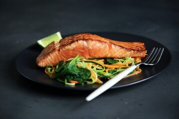 grilled salmon steak