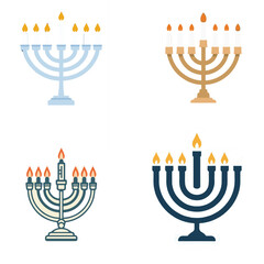 First Day of Hanukkah icon, hanukkah candle icon