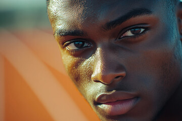 Generative AI image of smiling athletes during individual or group fitness training session including gym coach and mixed gender outdoor workouts