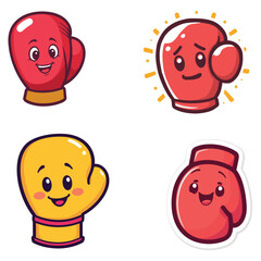 cute character boxing icon wmoji boxing character