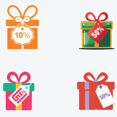 gift box icon vector decoration collection
