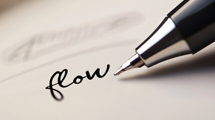 Capturing the essence of 'flow' with a sleek black pen gliding across the pristine white paper. A visual metaphor for creativity, focus, and effortless expression. A moment frozen in time!
