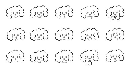 犬の表情アイコンセット