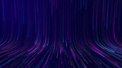 Big data light speed flow. Abstract digital data stream of quantum computing. Cyberspace trail waves. Modern tech . Cyber Big Data Flow Particles Digital Neural Network. AI Artificial Intelligence - Powered by Adobe