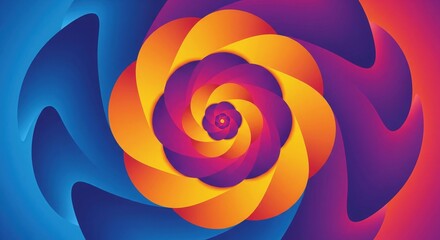 Color Swirl Spiral. Vibrant Gradient Abstract Vector Background.
