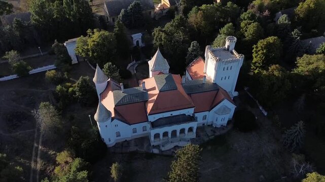 Drone View Footage of Fantast Castle in Serbia