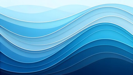 Fototapeta premium Layered Blue Waves – Abstract Gradient, Fluid Motion, Minimalist Design, Ocean-Inspired, Smooth Curves, Digital Background