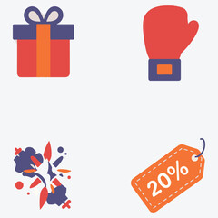 boxing prize box icon winner vector decoration collection