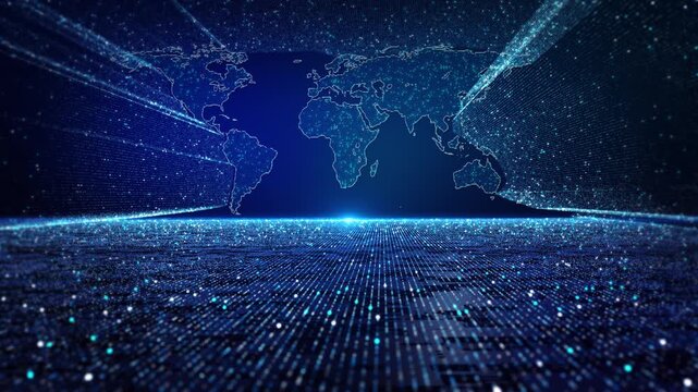 Worldwide digital network, global connection. presentation. Planet Earth. World wide Global network connection. World map. technology, innovation networks Digital world metaverse smart technology - Powered by Adobe