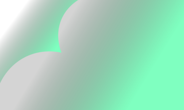 Vibrant mint green abstract gradient with subtle curved shadow isolated on transparent background