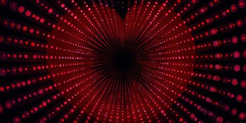 Fototapeta premium Abstract red heart pattern with radiating circular dots