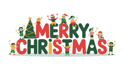 Festive Greetings: Charming illustrations of children bring the holiday spirit to life in this joyful message.