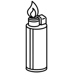 Gas lighter line art vector